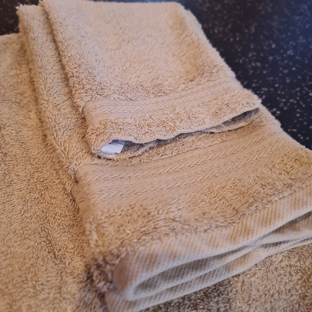 CANNON Olive Green Towel Set Band Detail 1 ea Bath Hand Wash Absorbent EUC